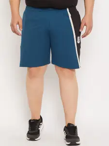 bigbanana Men Plus Size Antimicrobial Colourblocked Mid Rise knitted Sports Shorts