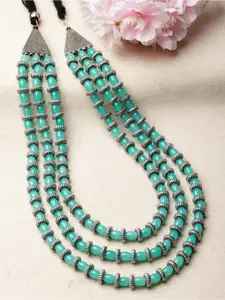 PANASH Brass Silver-Plated Layered Necklace