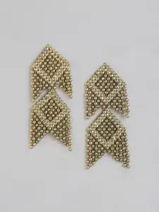 RICHEERA Geometric Gold-Plated Drop Earrings