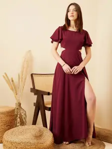 Berrylush Flutter Sleeve Maxi Dress