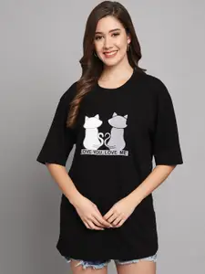 Funday Fashion Graphic Printed Oversized Cotton T-shirt