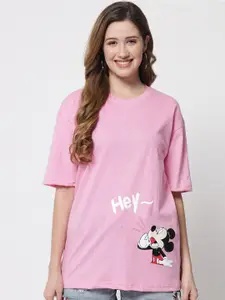 Funday Fashion Mickey Mouse Printed Oversized Cotton T-shirt