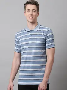 VENITIAN Horizontal Striped Polo Collar T-Shirt