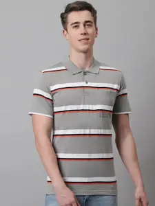 VENITIAN Horizontal Striped Polo Collar T-Shirt