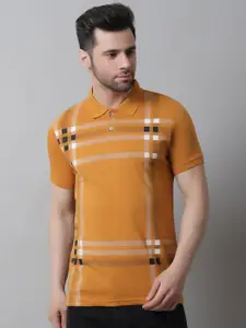 VENITIAN Striped Polo Collar Slim Fit Cotton T-shirt