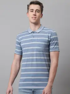 VENITIAN Horizontal Striped Polo Collar T-Shirt