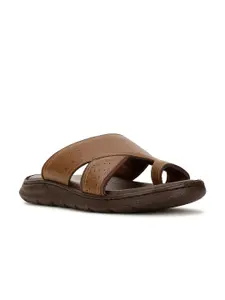Scholl Men Leather Slip-On Comfort Sandals