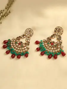 AccessHer Gold-Plated Contemporary Mirror Chandbalis Earrings