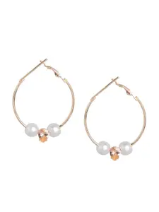 AccessHer Rose Gold-Plated Circular Hoop Earrings