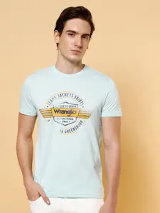 Wrangler Typography Printed Round Neck Cotton T-shirt