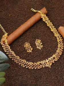 Sukkhi Gold-Plated Stone-Studded Necklace & Earrings