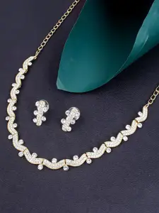 Sukkhi Gold-Plated Stone-Studded Necklace & Earrings