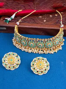 Sukkhi Gold-Plated Stone-Studded Necklace & Earrings