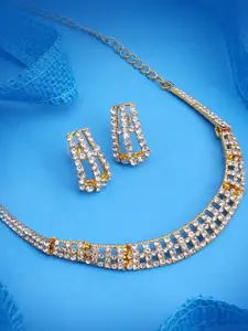Sukkhi Gold-Plated Stone Studded Necklace & Earrings