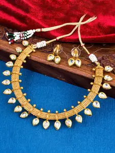 Sukkhi Gold-Plated Stone Studded Necklace & Earrings