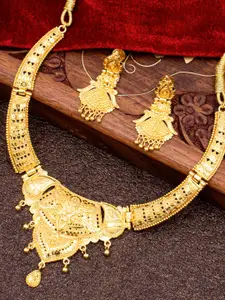 Sukkhi Gold-Plated Ethnic Motif Designed Necklace & Earrings