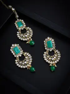 Sukkhi Gold-Plated Kundan Studded Necklace & Earrings