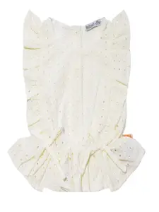 milou Girls Floral Printed Flutter Sleeve Cotton Top