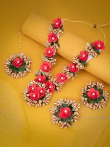 Sukkhi Single Layered Flower Necklace & Earrings Set