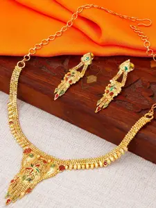 Sukkhi Gold-Plated Necklace and Earrings