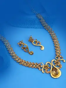 Sukkhi Gold-Plated Stone-Studded Necklace & Earrings Set