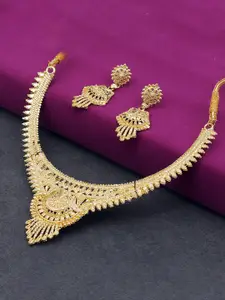 Sukkhi 24 KT Gold-Plated Necklace & Earrings Set