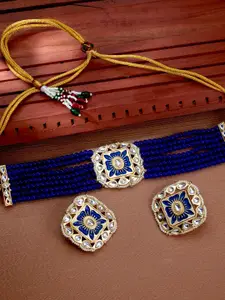 Sukkhi Gold Plated Kundan-Studded Necklace & Earrings Set