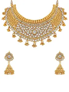 Sukkhi Gold-Plated Stone-Studded Necklace and Earrings