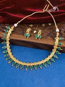 Sukkhi Gold-Plated Stone-Studded Necklace & Earrings