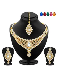 Sukkhi Gold-Plated Stone-Studded Necklace & Earrings