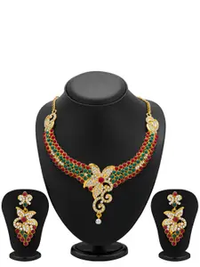 Sukkhi Gold-Plated Stone Studded Necklace and Earrings