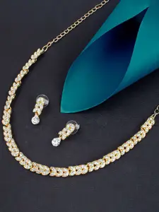 Sukkhi Gold-Plated Stone Studded Necklace & Earrings Set