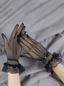 COLOR STYLE Women Embellished Long Full Hand Gloves