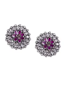 Shyle 925 Sterling Silver Circular Studs Earrings