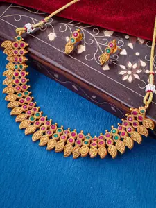 Sukkhi Gold-Plated Stone Studded Necklace & Earrings