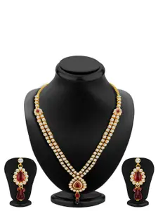 Sukkhi Gold-Plated Stone Studded & Beaded Necklace and Earrings