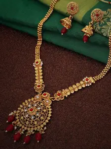 Sukkhi Gold-Plated Stone Studded Necklace & Earrings