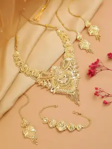 MANSIYAORANGE Gold-Plated Necklace & Earrings