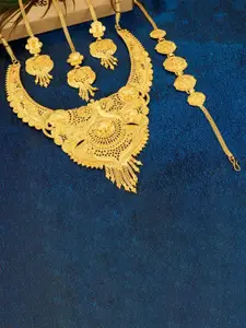 MANSIYAORANGE MANSIYAORANGE Gold-Plated Jewellery Set With Head Bracelet