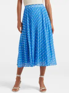 Forever New Printed Accordion Pleated Flared Midi Skirt