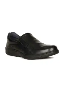 Hush Puppies Men Textured Leather Formal Slip-On Shoes