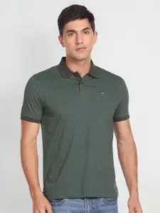Arrow Sport Geometric printed Polo Collar Short Sleeves Casual Cotton T-shirt
