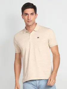 Arrow Sport Horizontal Striped Polo Collar Pure Cotton T-shirt