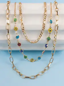 Jewelz Gold-Plated Evil Eye Layered Necklace