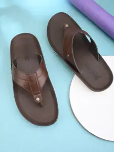 Roadster Men Tan Textured Comfort Sandals