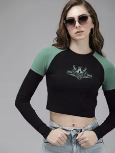 Roadster Women Printed Slim Fit Cotton T-shirt