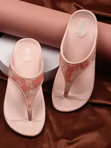 NEOZ Women Roza Textured Open Toe LEVIREX Thong Flip-Flops