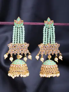 Sukkhi Gold-Plated Meenakari Drop Earrings