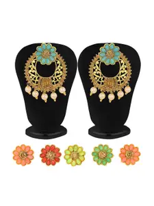 Sukkhi Gold-Plated Stone Changeable Chandbalis Earrings
