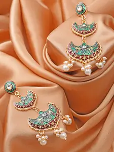 Sukkhi Gold-Plated Contemporary Drop Earrings